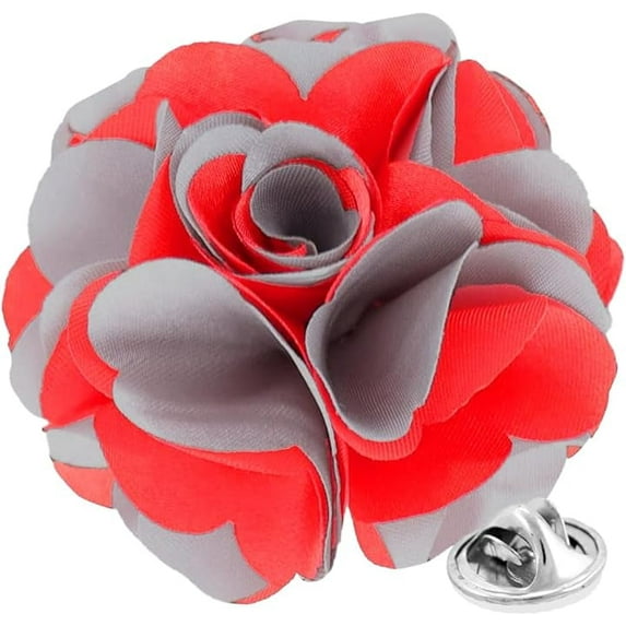 Vittorio Vico Mens Formal Two-Tone Flower Lapel Pin: Flower Pin Suit Accessories Pins for Suit or Tuxedo