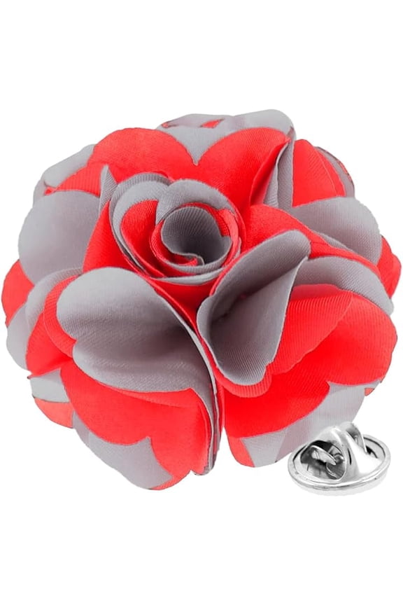 Mens Formal Two-Tone Flower Lapel Pin: Flower Pin Suit Accessories Pins for Suit or Tuxedo