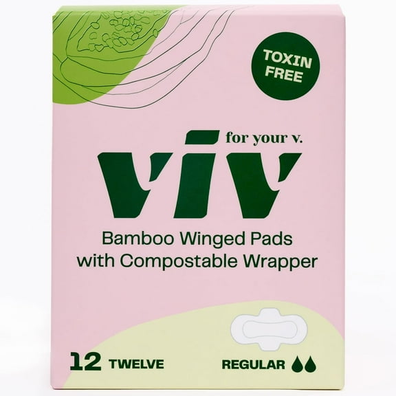 Viv - Pads Bamboo Winged - 1 Each-12 Ct