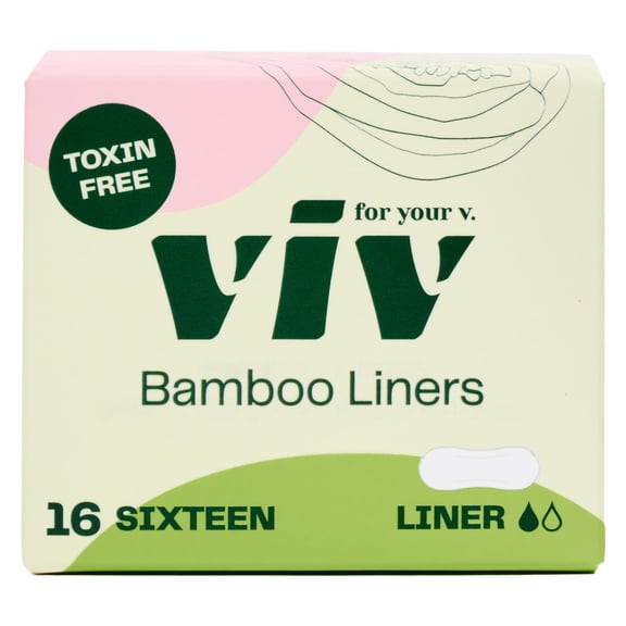 Viv for Your V Bamboo Liners with Compostable Wrapper, 16 Count
