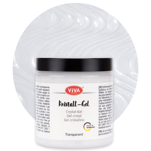 Viva Decor - Crystal Clay Glaze - Semi Transparent Crystal Gel 8.5 OuncesLiquid Ceramic Glaze - Clear Liquid Patina - Made in Germany