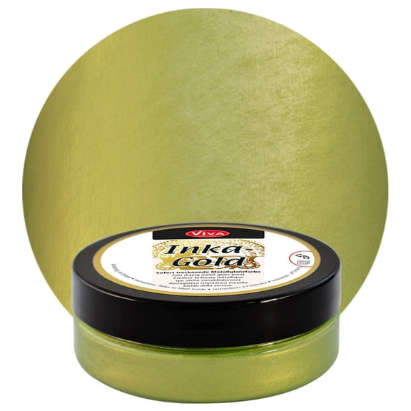Viva Decor Inka Gold Gilding Wax 2.3 oz (Green Yellow) - Wax-Based Metallic Polishing Paste. Quick-Drying Metal Shine, High Gloss Effects for DIY. Decor Paste for Wood, Clay & Terracotta