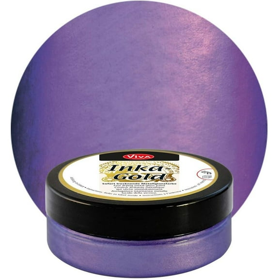 Viva Decor Inka Gold Gilding Wax2.2 oz (Violet) - Easily Applicable, Wax-Based Metallic Polishing Paste. Quick-Drying Metal Shine, High Gloss Effects for DIY. Decor Paste for Wood, Clay & Terracotta