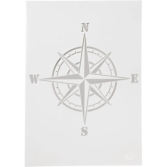 Viva Decor Universal Maritime ompass Stencil  Silhouette 21x29.7cm