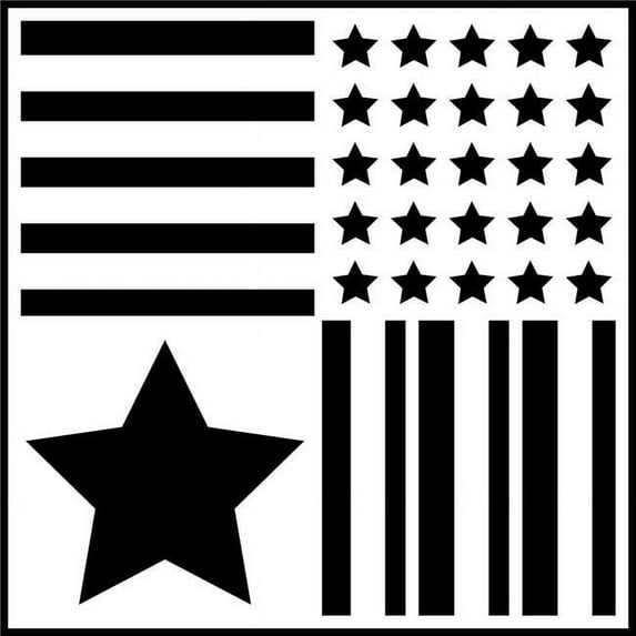 Viva Decor VD282400 Stars & Stripes-Stencil - 11 x 11 in. - Large