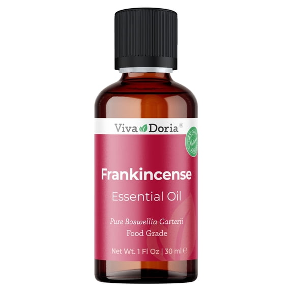 Viva Doria 100% Pure Frankincense Essential Oil, Undiluted, Food Grade Oil, 1 Fluid Ounce (30 mL) Natural Aromatherapy Oil