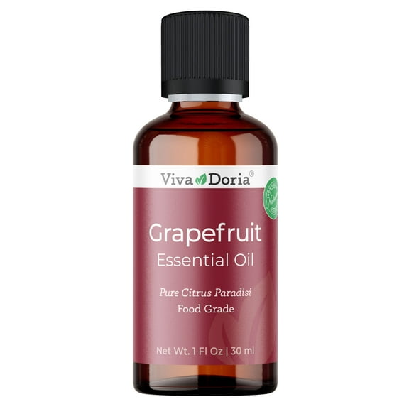 Viva Doria 100% Pure Grapefruit Essential Oil, Undiluted, Food Grade, made in USA Grapefruit Oil, 30 mL (1 Fl Oz)