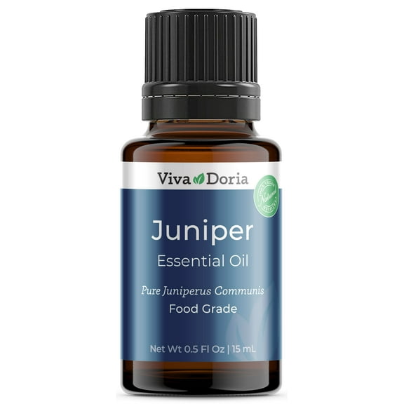 Viva Doria 100% Pure Juniper Essential Oil, Undiluted, Food Grade, Juniper Berry Oil, 15 mL (0.5 Fluid Ounce)