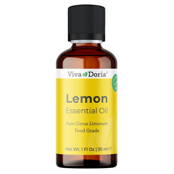 Viva Doria 100% Pure Lemon Essential Oil, Undiluted, Food Grade, High Quality Southwest - USA Lemon Oil, 30 mL (1 Fl Oz)