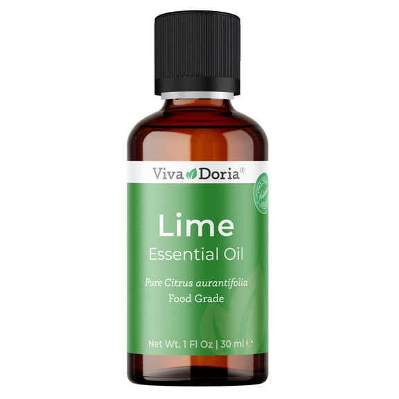 Viva Doria Lime Essential Oil, 30 ml (1 fl oz) Food Grade, 100% Pure, Natural Oil for Aromatherapy