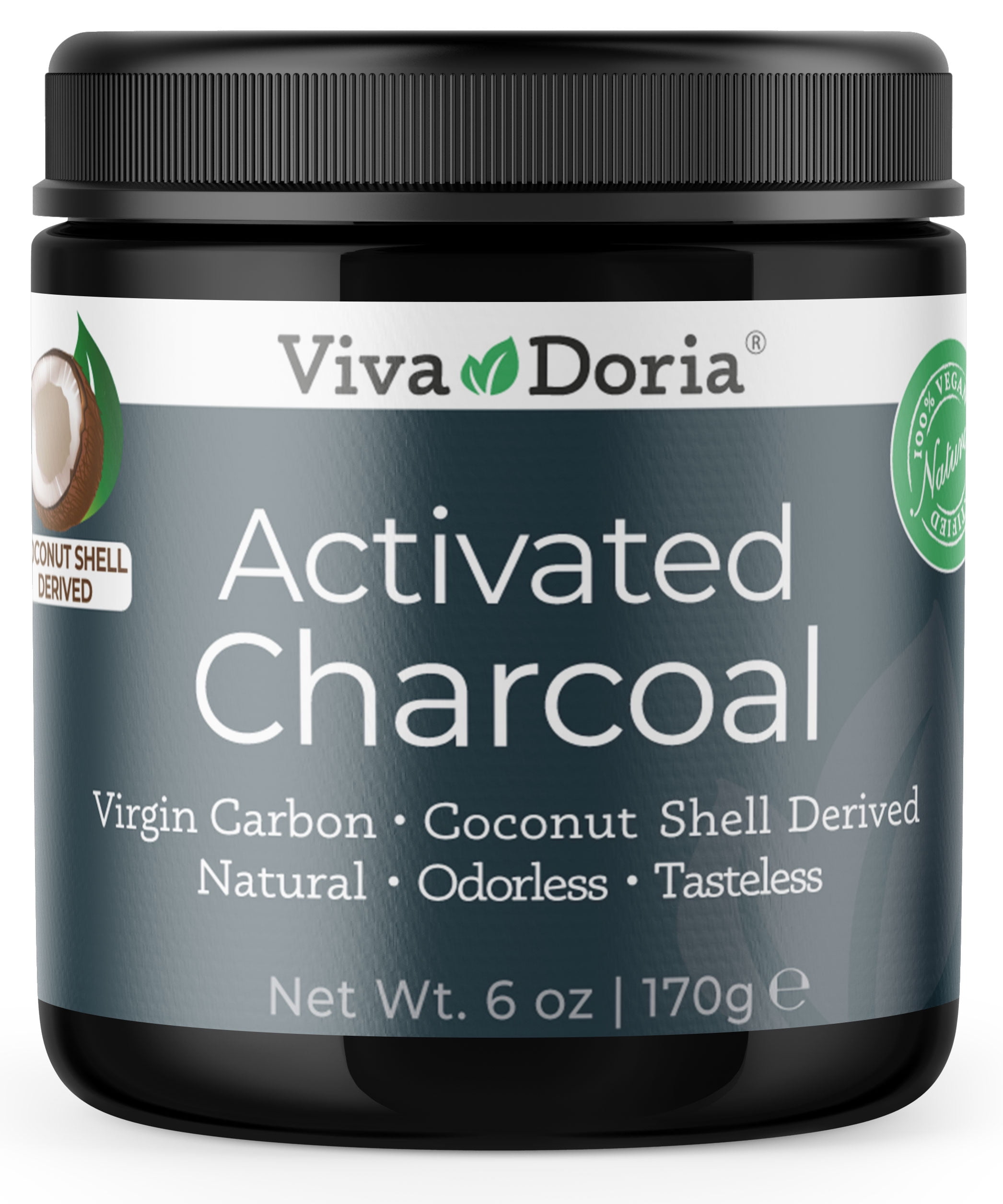 Viva Doria Activated Charcoal Powder, Food Grade, Coconut Shell, 6 Oz ...