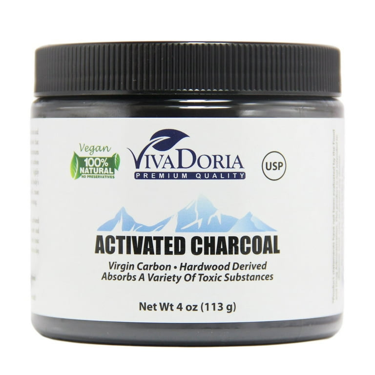 Viva Doria Activated Charcoal Powder - Food Grade, 4 oz