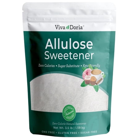 Viva Doria Allulose Sweetener | Zero Calorie Sugar Substitute | Great for Coffee, Tea, Cooking and Baking | Keto Friendly | Non-Erythritol, GMO Free, Gluten Free & Vegan Sweetener, 3.5 lb