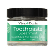 Viva Doria Flouride Free Natural Mineralizing Toothpaste - Spearmint (3 oz glass jar)