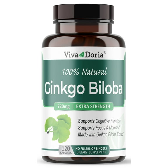 Viva Doria Ginkgo Biloba 120 Vegetable Capsules, 720 MG Per Serving