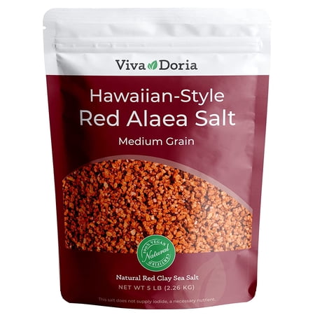 Viva Doria Hawaiian Red Alaea Sea Salt, Medium Grain, 5 lb