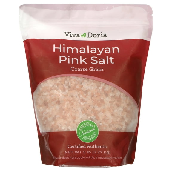 Viva Doria Himalayan Pink Salt Coarse Grain Crystal Sea Salt, 5 lbs for Grinder refills
