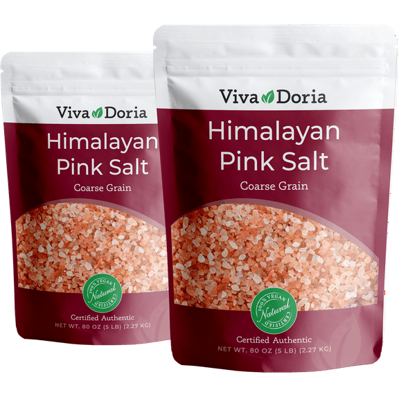 Viva Doria Himalayan Pink Salt, Crystal Salt - Coarse Grain, 10 lb (4.5 kg)