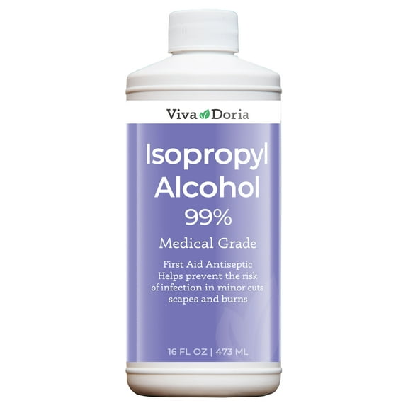Viva Doria Isopropyl Alcohol 99%, Rubbing Alcohol, Medical Grade, 16 Fluid Ounce