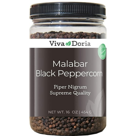 Viva Doria Malabar Peppercorn, Whole Black Pepper, Black Peppercorns For Grinder Refill, 16 oz (1 Pound) price history and forecast - Viva Doria