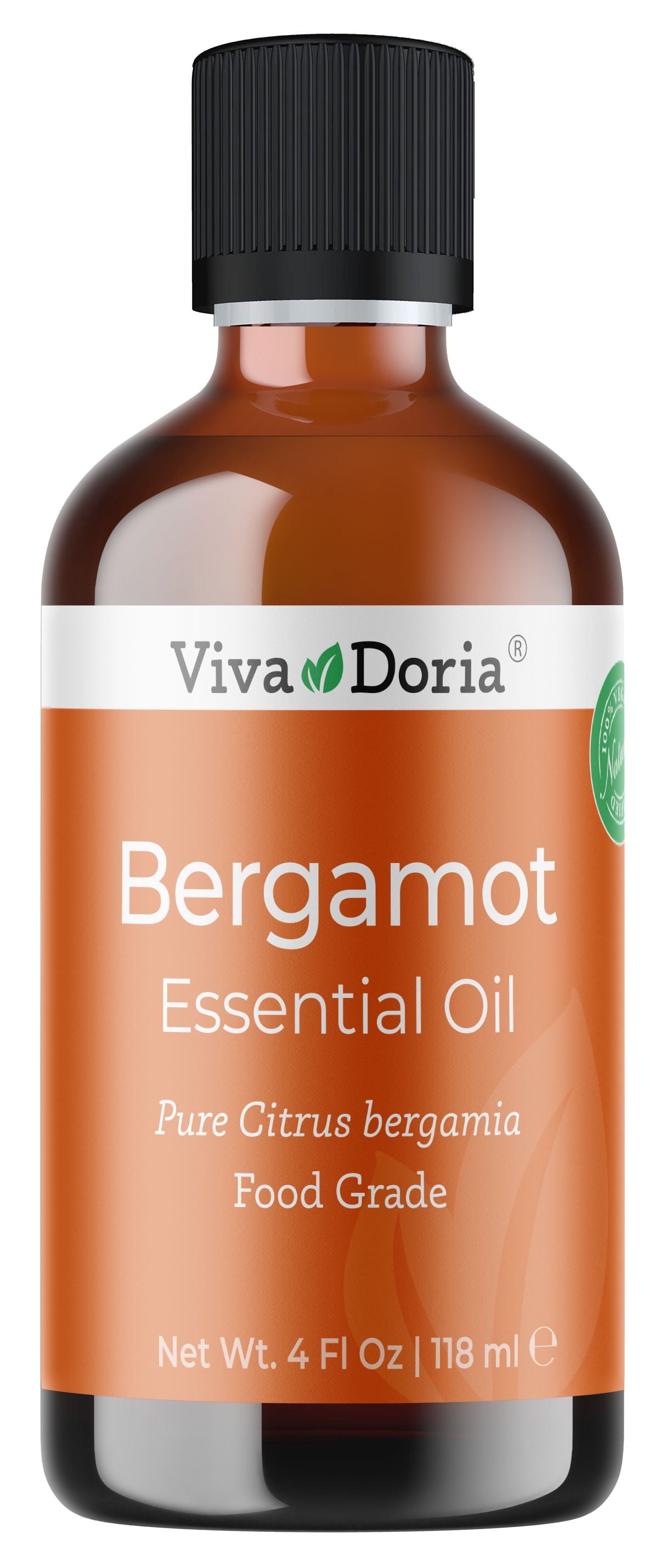 Viva Doria Italian Bergamot Essential Oil, Food Grade, 4 fl oz (118 ml) - 100% Pure, Natural Citrus Oil for Aromatherapy