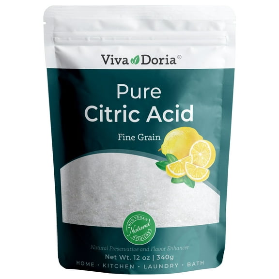 Viva Doria Pure Citric Acid, Food Grade, Fine Grain,  12 oz (340 g)