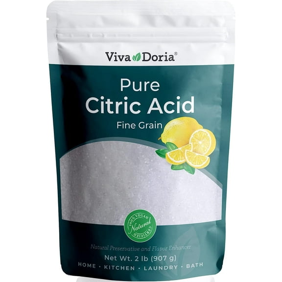 Viva Doria Pure Citric Acid, Food Grade, Fine Grain, 2 Lb (907 g)