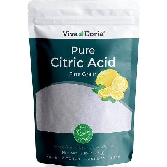 Viva Doria Pure Citric Acid, Food Grade, Fine Grain, 2 Lb (907 g)