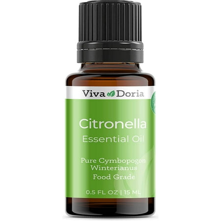 Viva Doria Pure Citronella Essential Oil, Undiluted, Food Grade, 15 ml (0.5 Fl Oz)