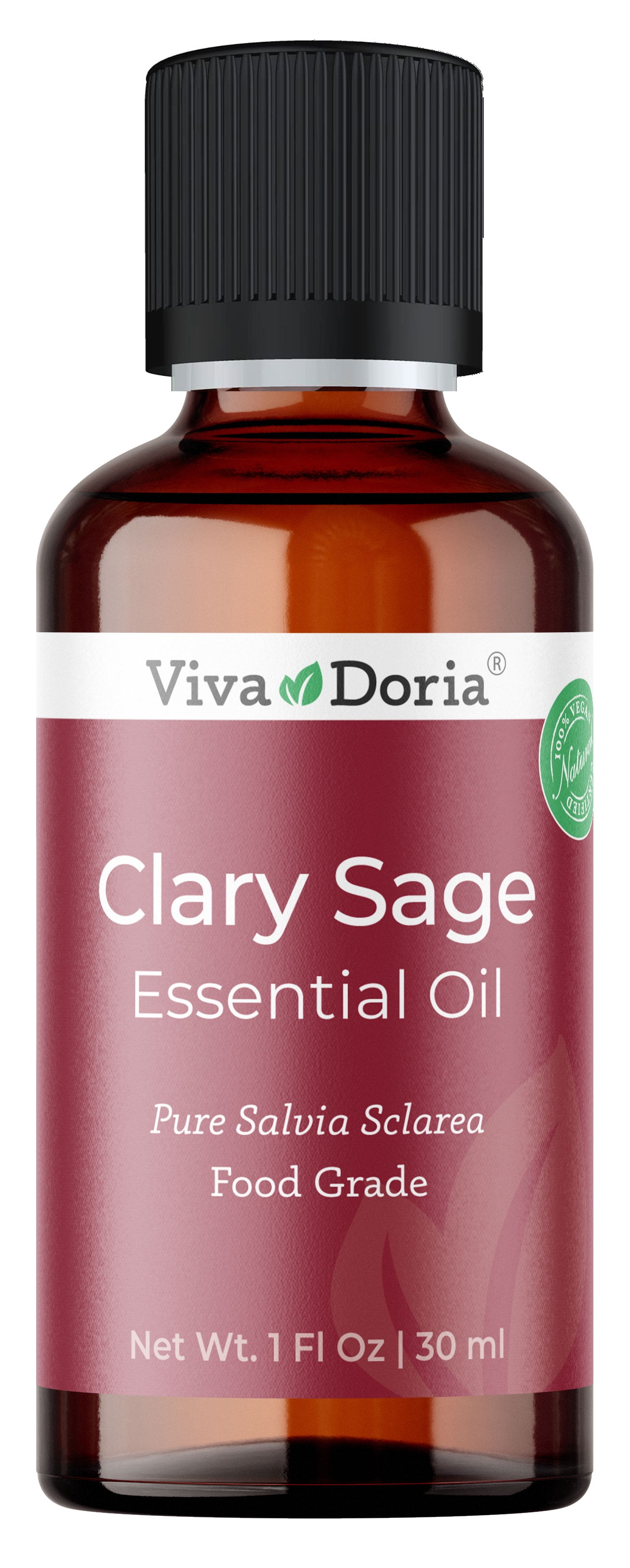 Viva Doria Pure Clary Sage Essential Oil, Undiluted, Food Grade, 30 mL (1 Fl Oz)