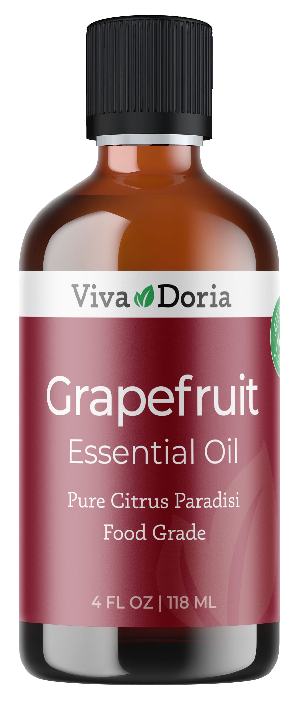 Viva Doria Pure Grapefruit Essential Oil, Undiluted, Food Grade, 118 mL (4 Fluid Ounce)