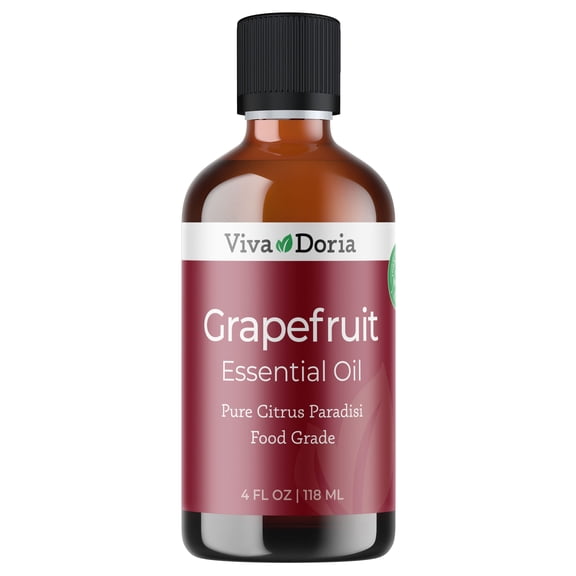 Viva Doria Pure Grapefruit Essential Oil, Undiluted, Food Grade, 118 mL (4 Fluid Ounce)