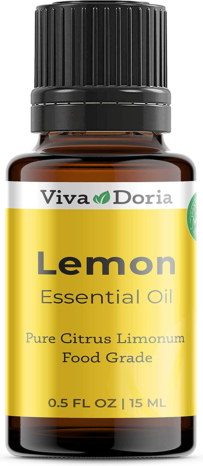 Viva Doria Pure Lemon Essential Oil, Undiluted, Food Grade, 15 mL (0.5 Fl Oz)