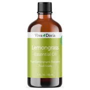 Viva Doria Pure Lemongrass Essential Oil, Undiluted, Food Grade, 118 mL 4 Fl Oz
