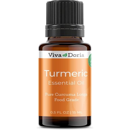 Viva Doria Turmeric Essential Oil, 15 ml (0.5 fl oz) – Food Grade, 100% Pure, Natural Oil for Aromatherapy