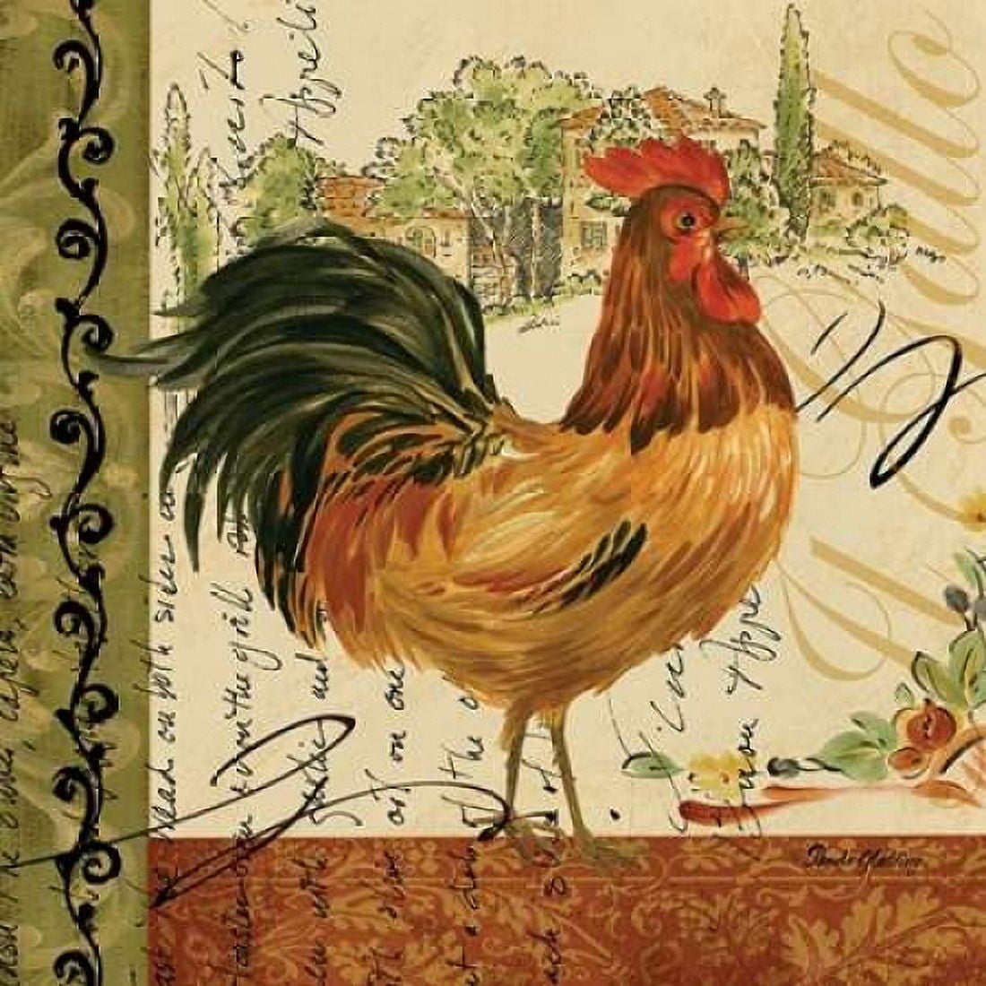 Viva Italia Roosters III Canvas Art - Pamela Gladding (24 x 24)