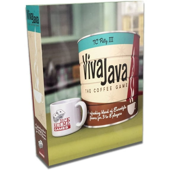 Viva Java The Coffee Game - Greater Than Games - Social Boardgame, Ages 13+, 3-8 Players, 1-2 Hours