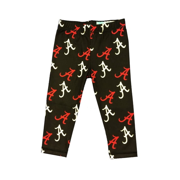 Viva La Fete Youth Alabama All Over Logo Black Leggings- Size 3