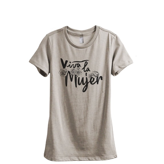 Viva La Mujer Women's Fashion Relaxed T-Shirt Tee Heather Tan Small