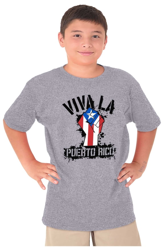 Viva La Puerto Rico Se Levanta Pride Crewneck T Shirts Boy Girl Teen Brisco Brands S