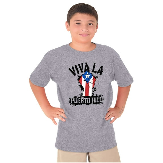 Viva La Puerto Rico Se Levanta Pride Crewneck T Shirts Boy Girl Teen Brisco Brands XS