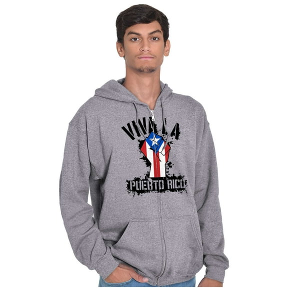 Viva La Puerto Rico Se Levanta Pride Unisex Fleece Graphic Zip Up Hoodie Brisco Brands 5X