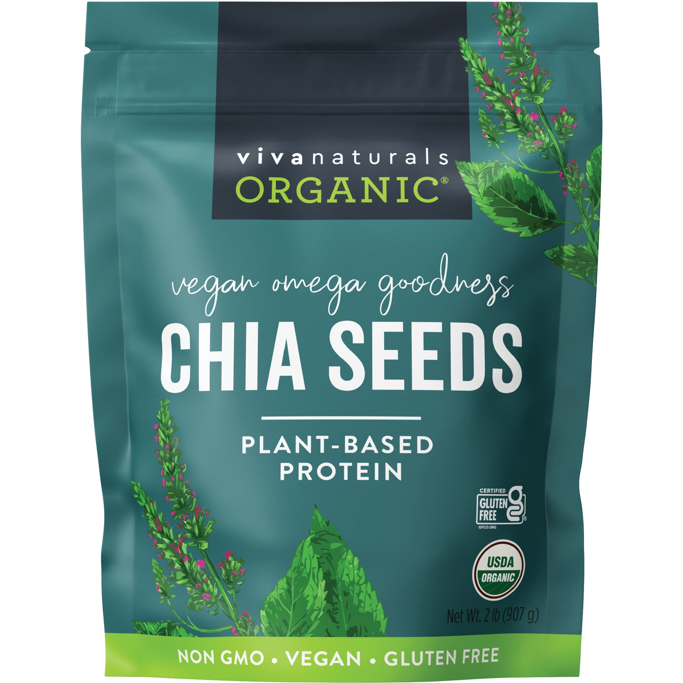 Viva Naturals Organic Chia Seeds Omega-3, 2 lb.