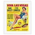 thumbnail image 1 of Viva Las Vegas (Meet Me in Las Vegas) - starring Dan Dailey Cyd Charisse - Vintage Film Movie Poster c.1956 - Fine Art Rolled Canvas Print 16in x 20in, 1 of 4