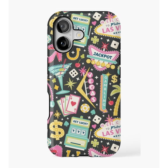 Viva Las Vegas Retro Neon Signs Travel Art Tough Phone Case for iPhone 11 12 13 14 15 16 17