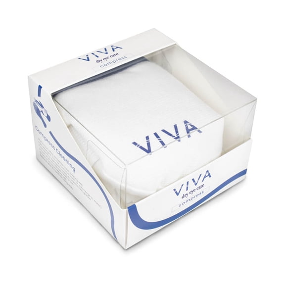Viva Mask | Moist Heat Dry Eye Care Compress in Retail Box | Microwave Activated | Dry Eye Irritation Relief | Reusable, Non-allergenic, Washable | White