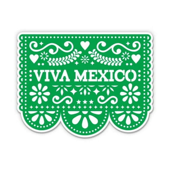 Viva Mexico - 8" Vinyl Sticker - For Car Laptop I-Pad - Waterproof Decal