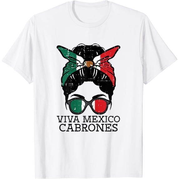 Viva Mexico Cabrones Bun Fun Mexican Independence Day Women T-Shirt