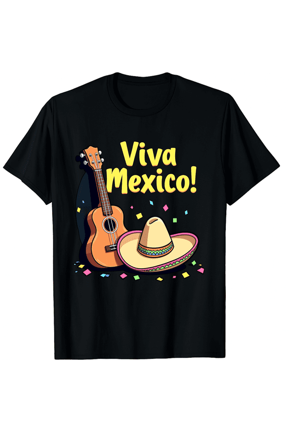 Viva Mexico Fiesta Independence Day Party Men Women Short Sleeve Graphic T-Shirt, Festive Celebration