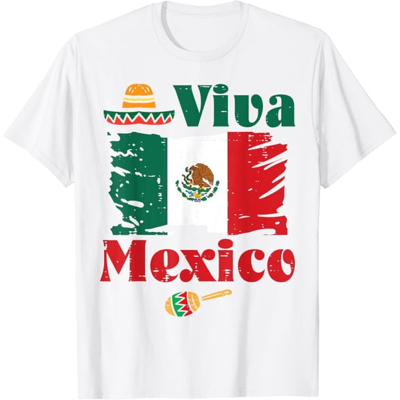 Viva Mexico Flag Mexican Independence Day Men Women Kids T-Shirt